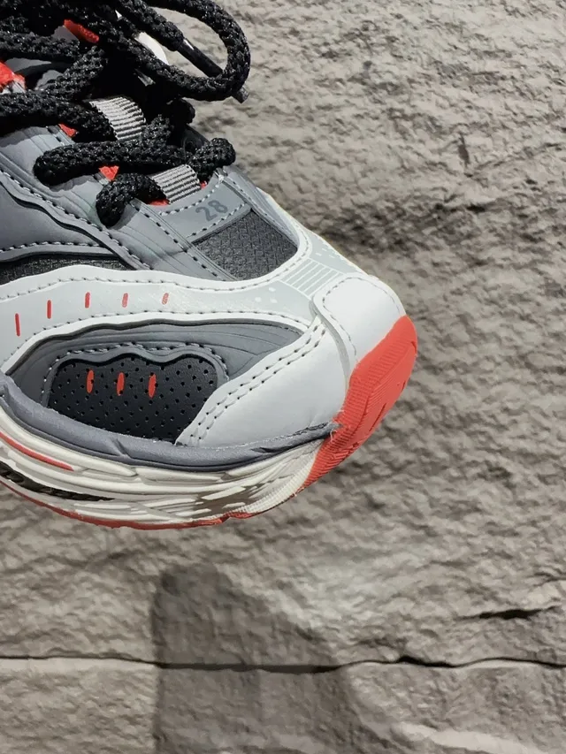 Gray Pink Oversized Sculpted Midsole Multi-Layered Sole Construction Chunky Sneakers 19