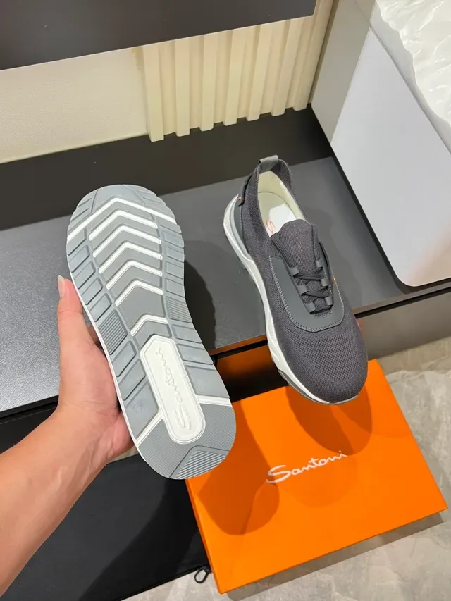 Gray White Knit Sock-Fit Upper Layered Synthetic Strap Overlay Lifestyle Sneakers 3