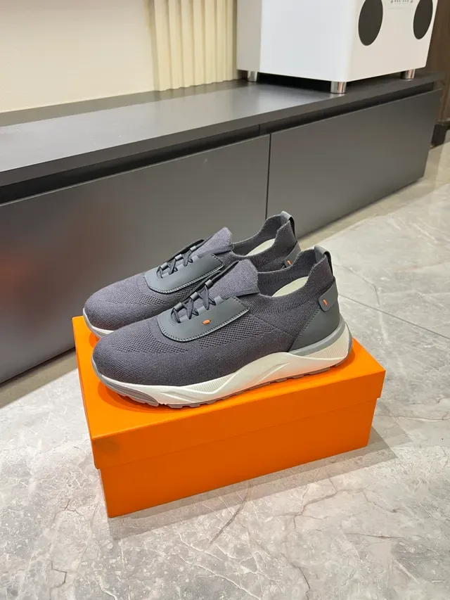 Gray White Knit Sock-Fit Upper Layered Synthetic Strap Overlay Lifestyle Sneakers 5
