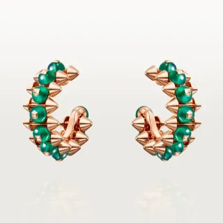 Green Gold Spiked Beaded Earrings
