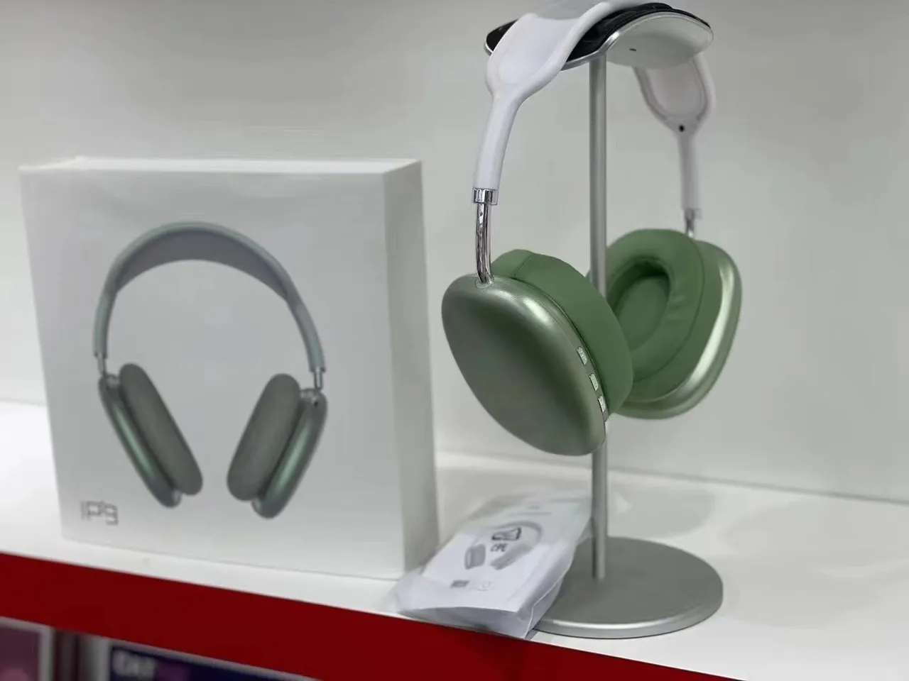 Green Gray Sleek Modern Translucent Glossy Earcups Over-ear Headphones 9