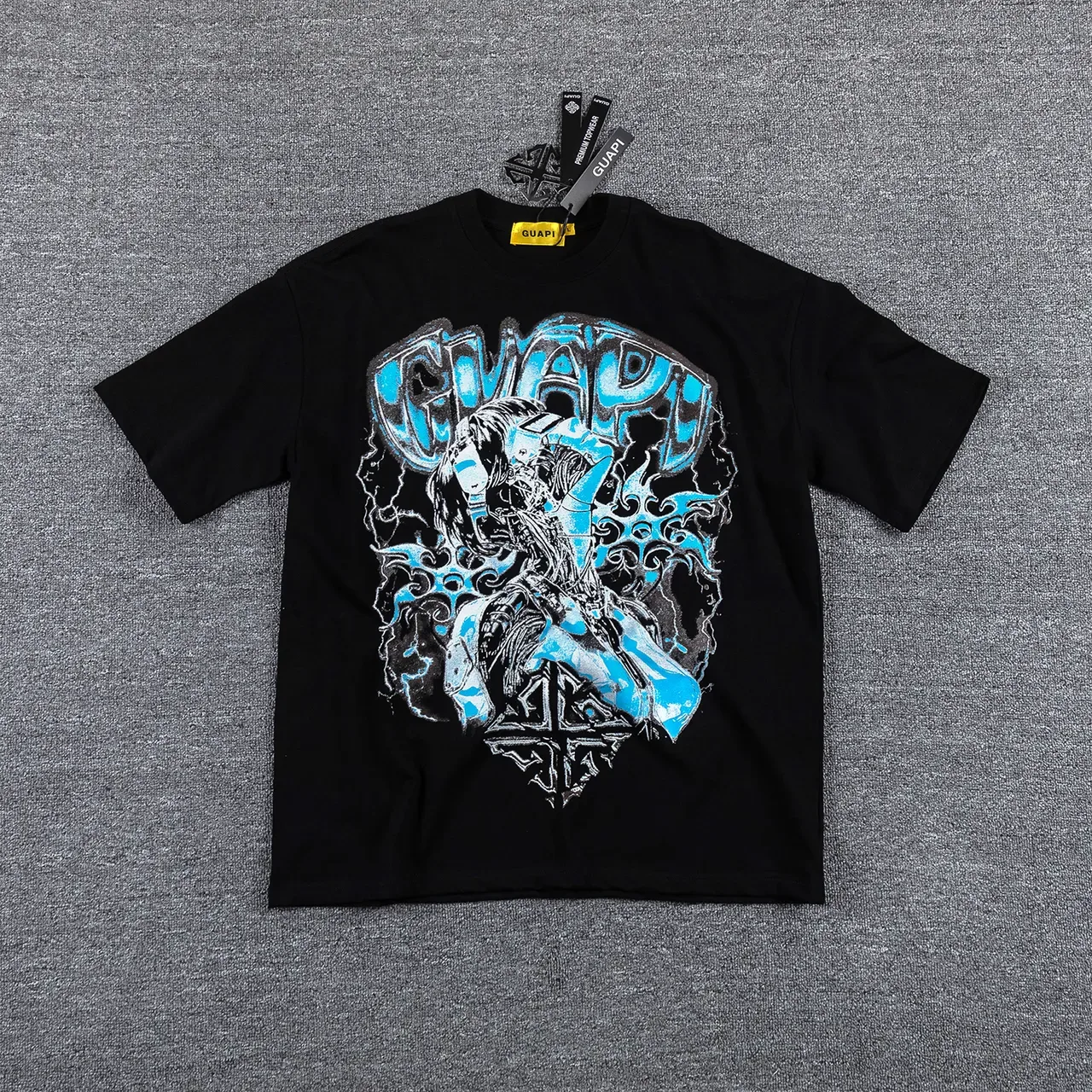 GUAPI Graphic-Print Oversized Black T-Shirt 4