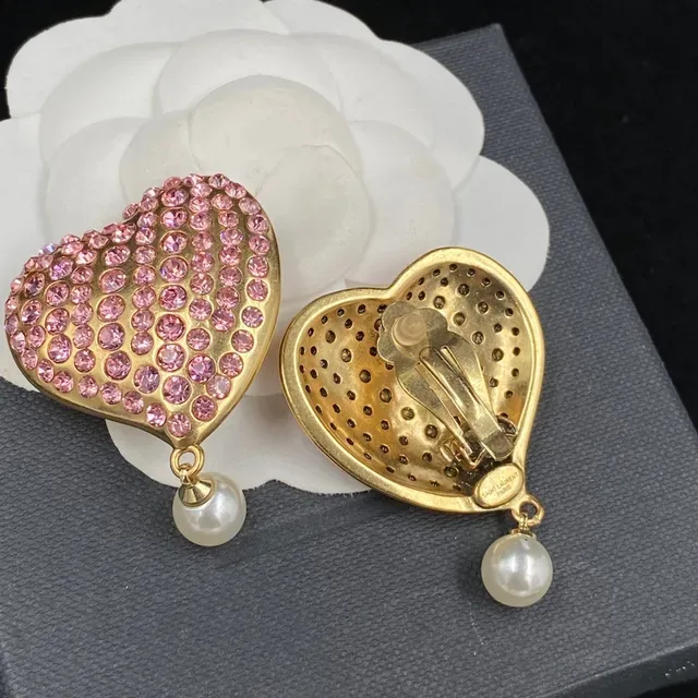 Heart-Shaped Pave-Crystal Pearl-Dangle Earrings 2