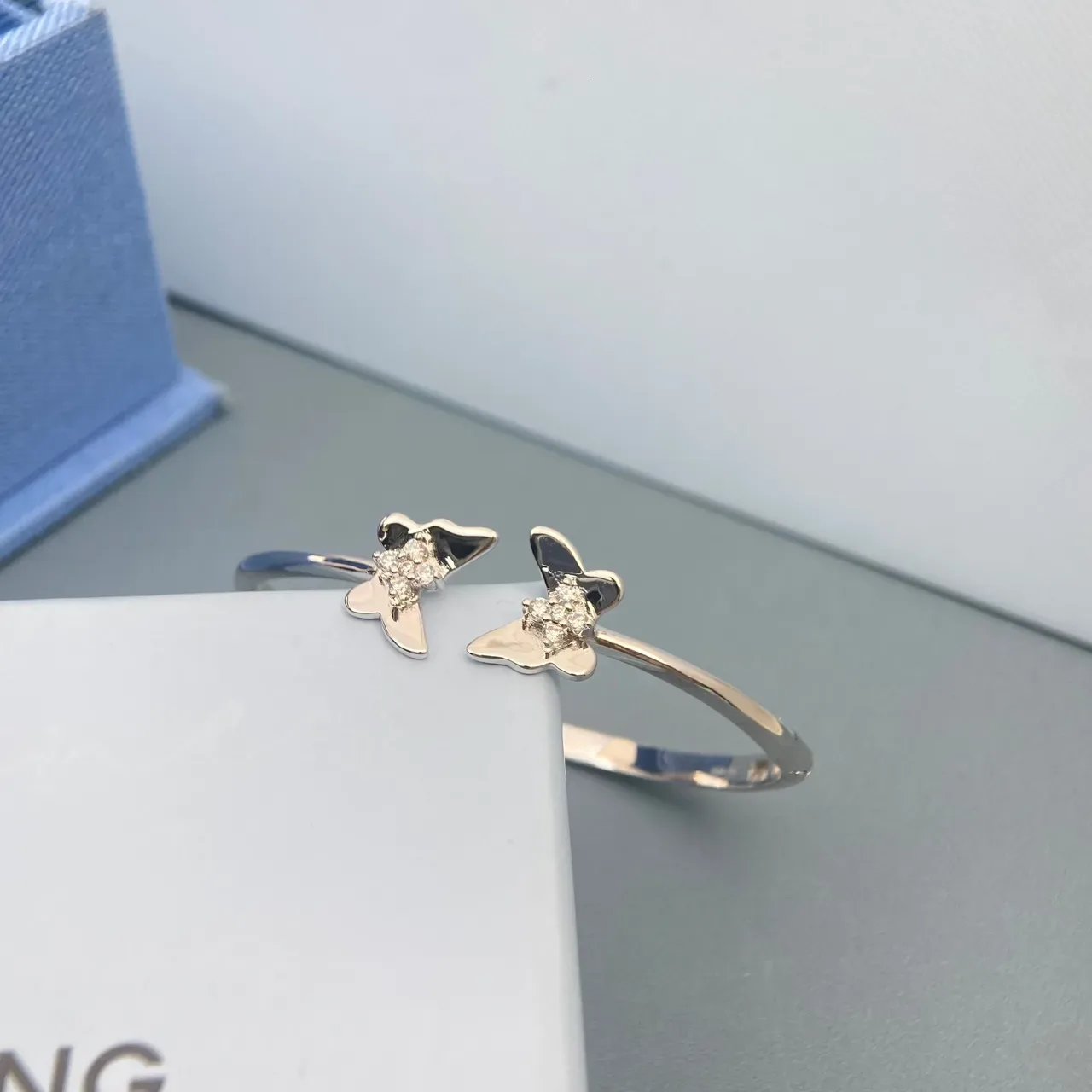 HEFANG Butterfly Pavé Crystal Stud Earrings 4