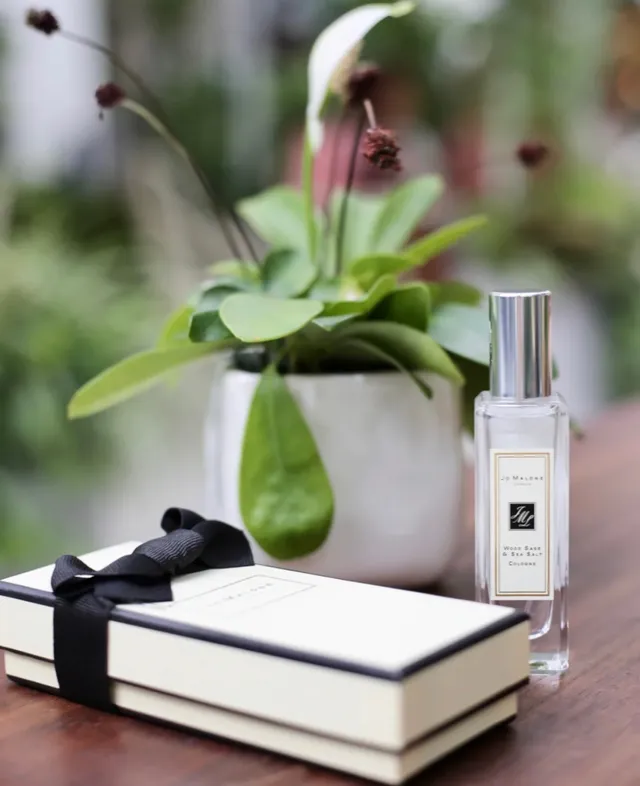 Jo Malone London Wood Sage & Sea Salt Transparent Silver Rectangular Clear Glass Bottle Spray Cap Perfume 2