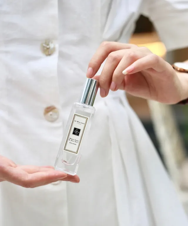 Jo Malone London Wood Sage & Sea Salt Transparent Silver Rectangular Clear Glass Bottle Spray Cap Perfume 3