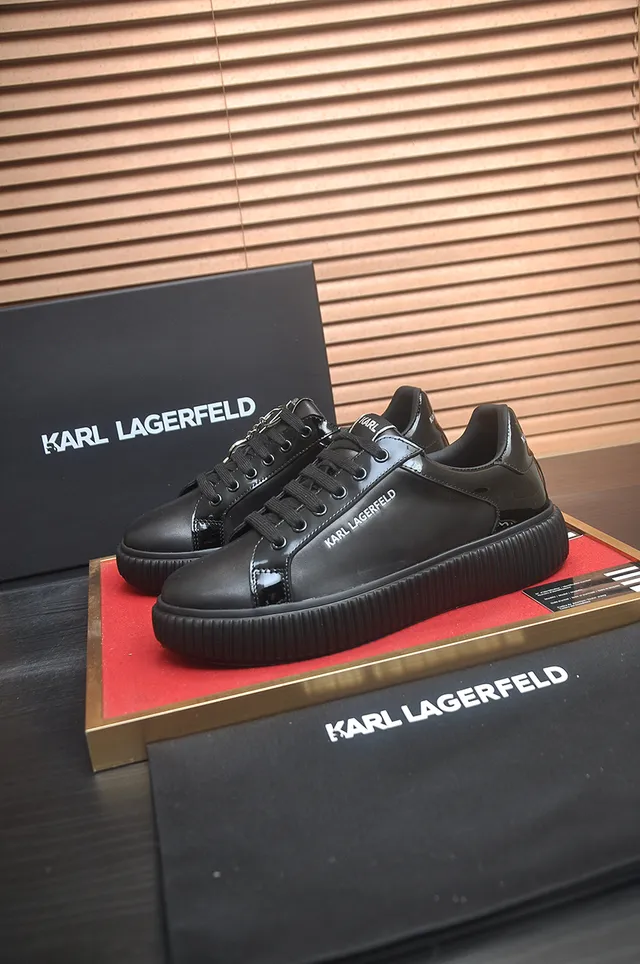 Karl Lagerfeld Black Platform Lifestyle Sneakers 4