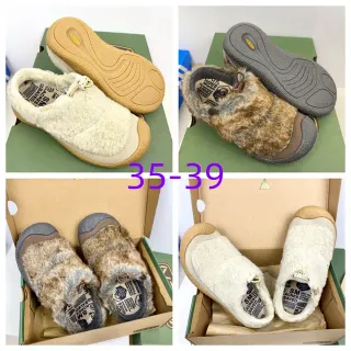 Keen Howser Sapatos Casuais Bege Marrom Slip-On Forrados de Shearling