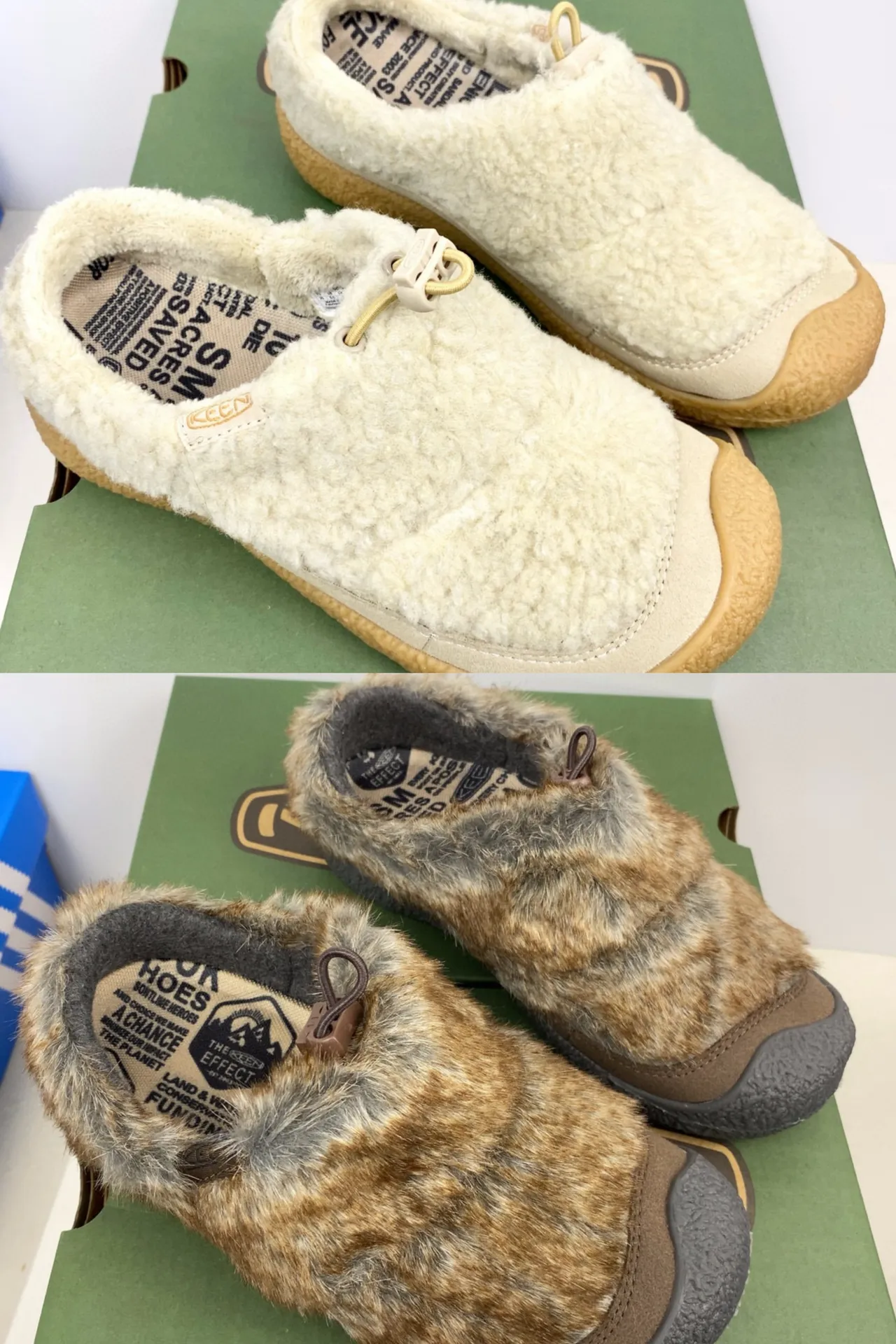 Keen Howser Beige Brown Slip-On Shearling-Lined Casual Shoes 2