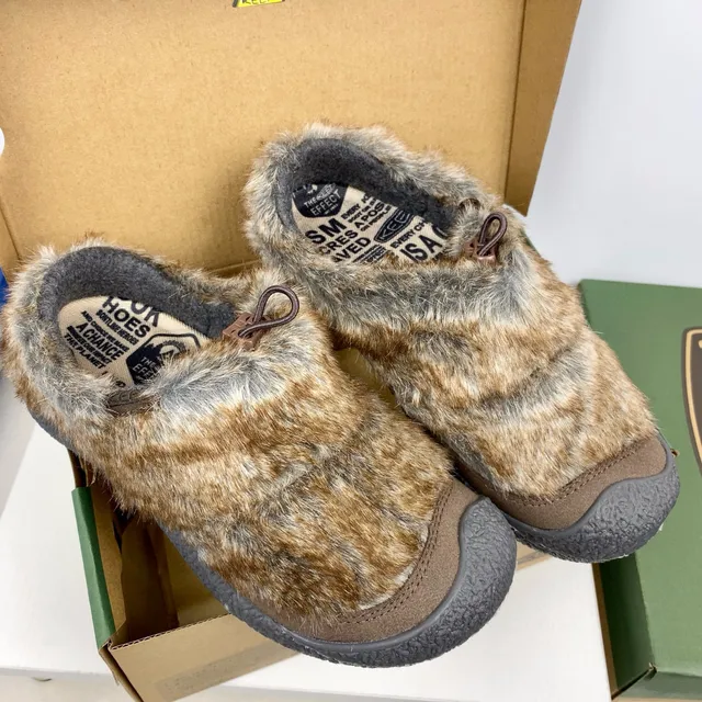 Keen Howser Beige Brown Slip-On Shearling-Lined Casual Shoes 4