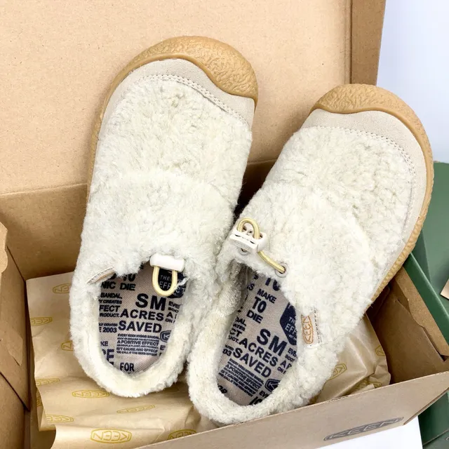 Keen Howser Beige Brown Slip-On Shearling-Lined Casual Shoes 12