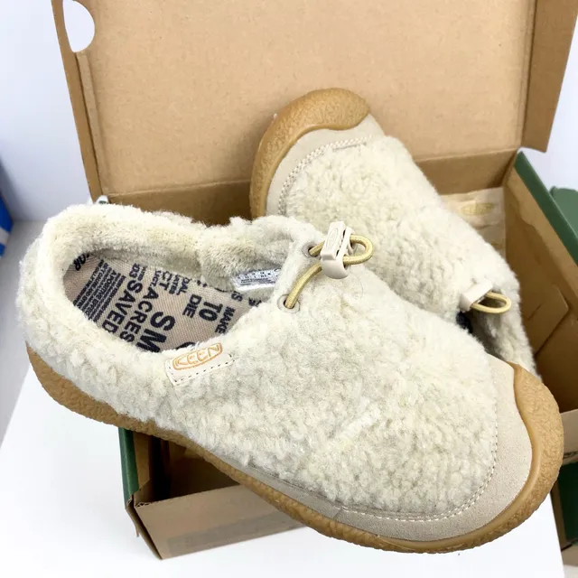 Keen Howser Beige Brown Slip-On Shearling-Lined Casual Shoes 17