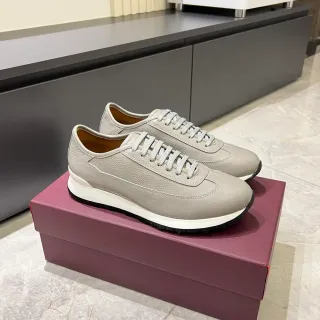 Zapatillas lifestyle de cuero pebbled gris claro