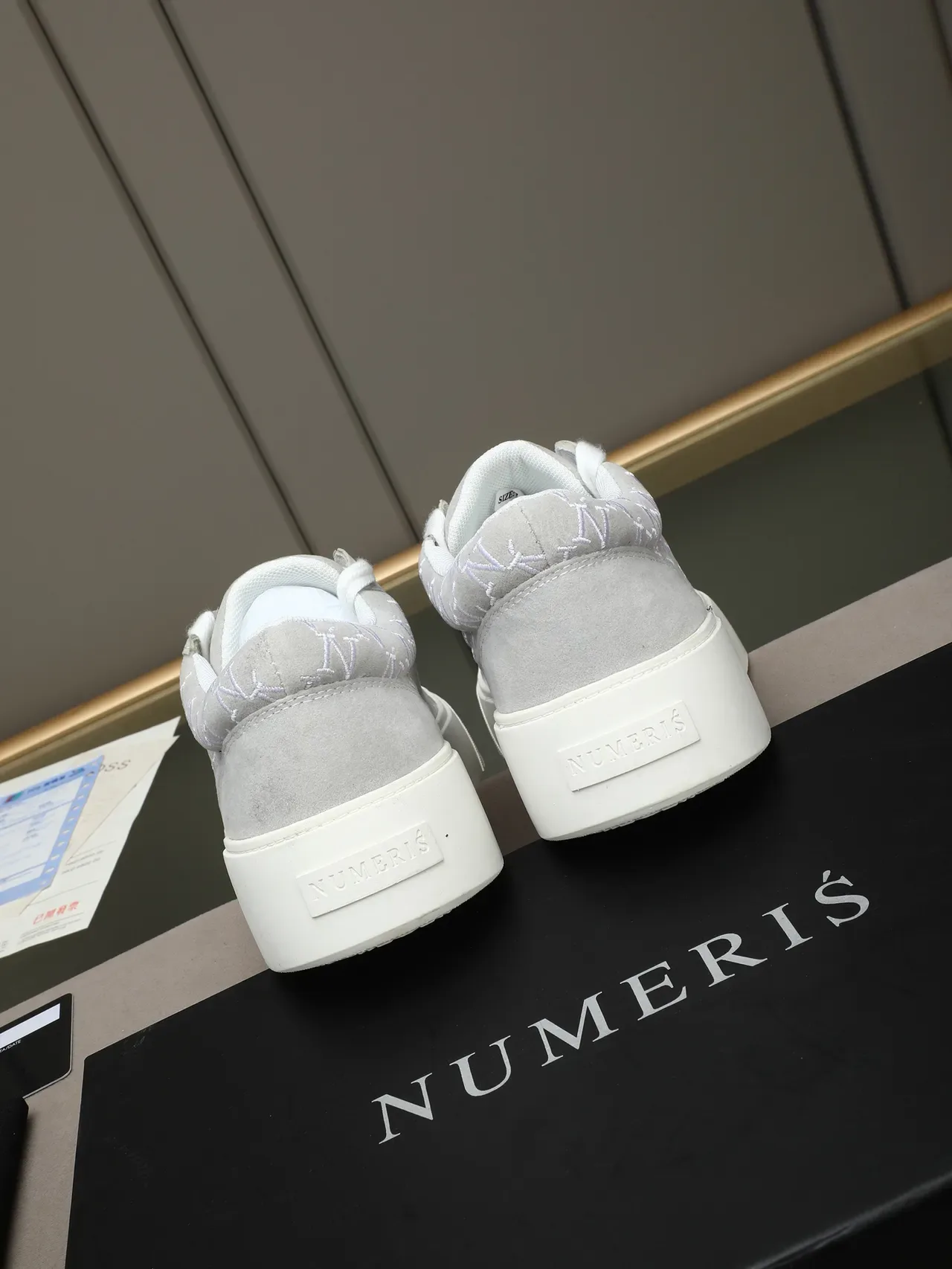 Light Gray Suede Monogram Platform Sneaker 3