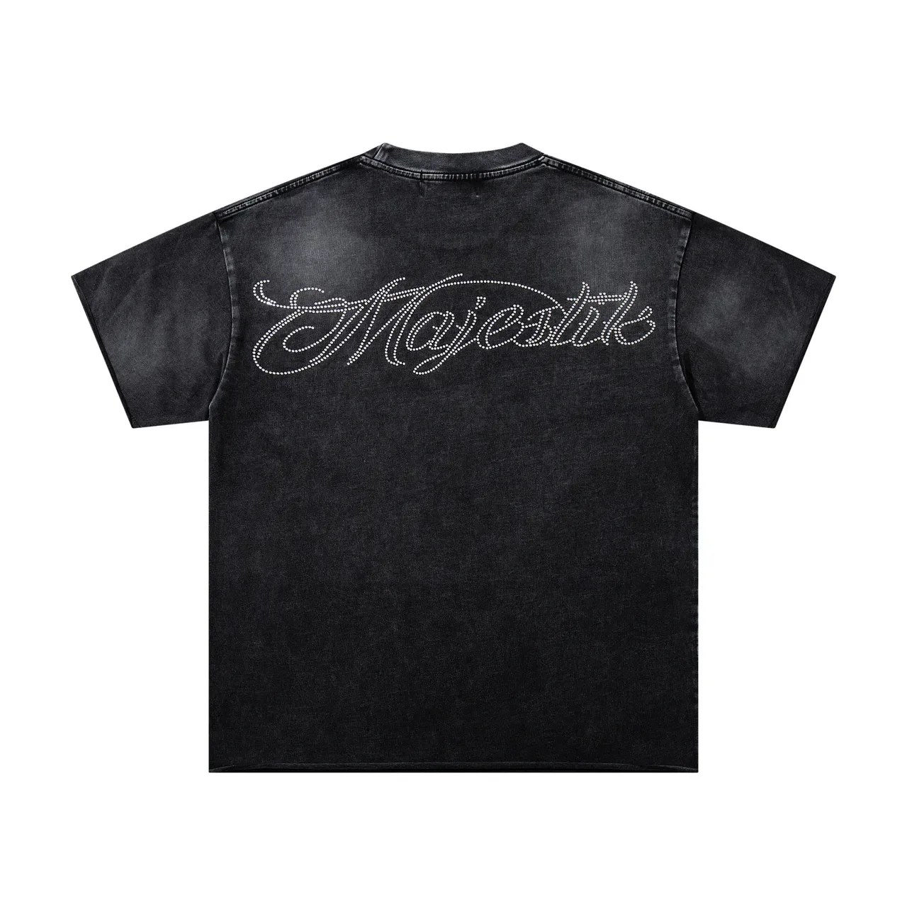 Majestik Distressed Black Oversized Graphic T-Shirt 3