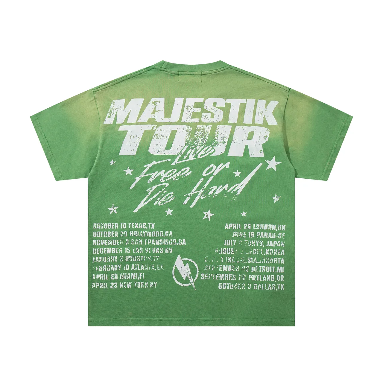 MAJESTIK Luxury Culture Tour Merchandise Green Graphic T-Shirt 3