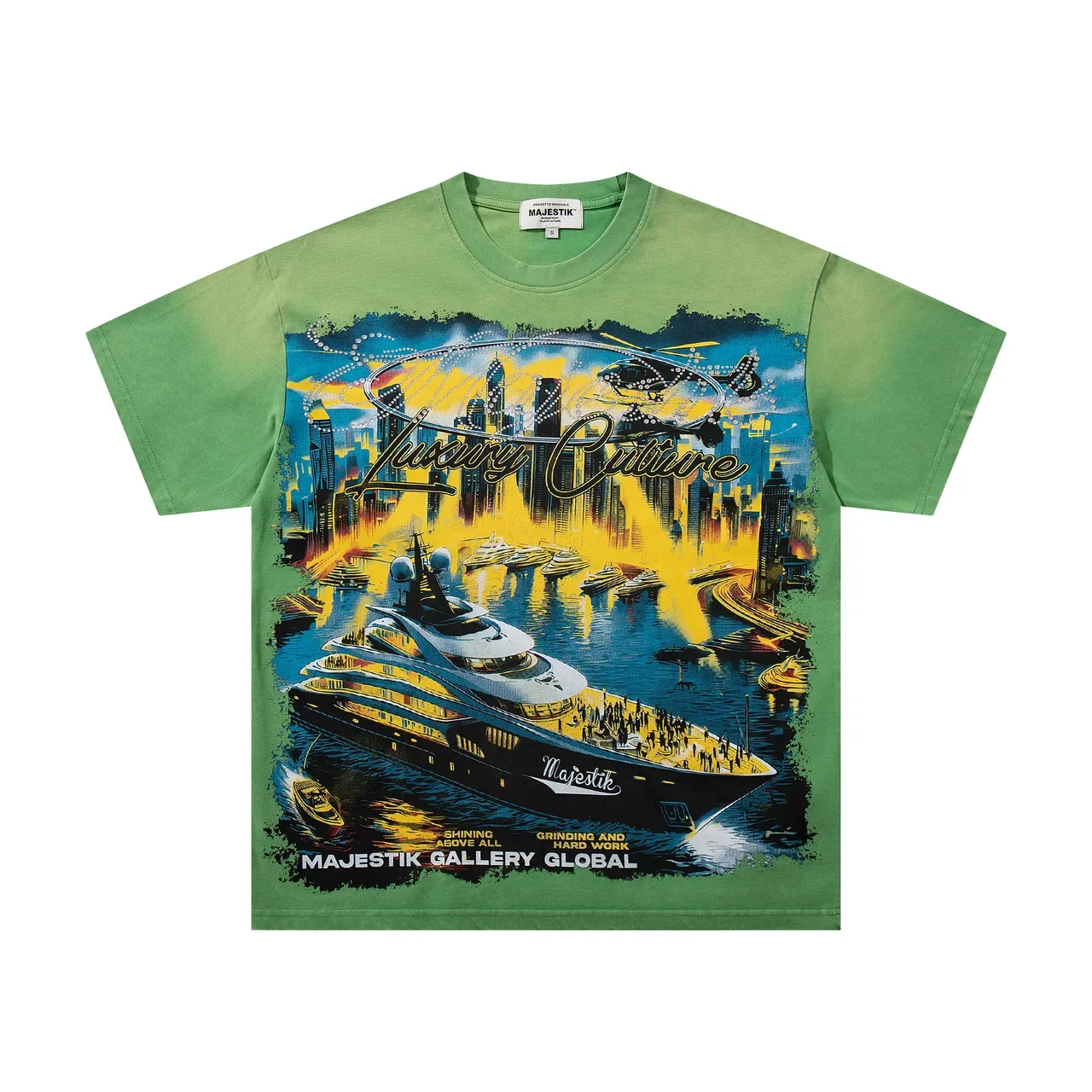 MAJESTIK Luxury Culture Tour Merchandise Green Graphic T-Shirt 4