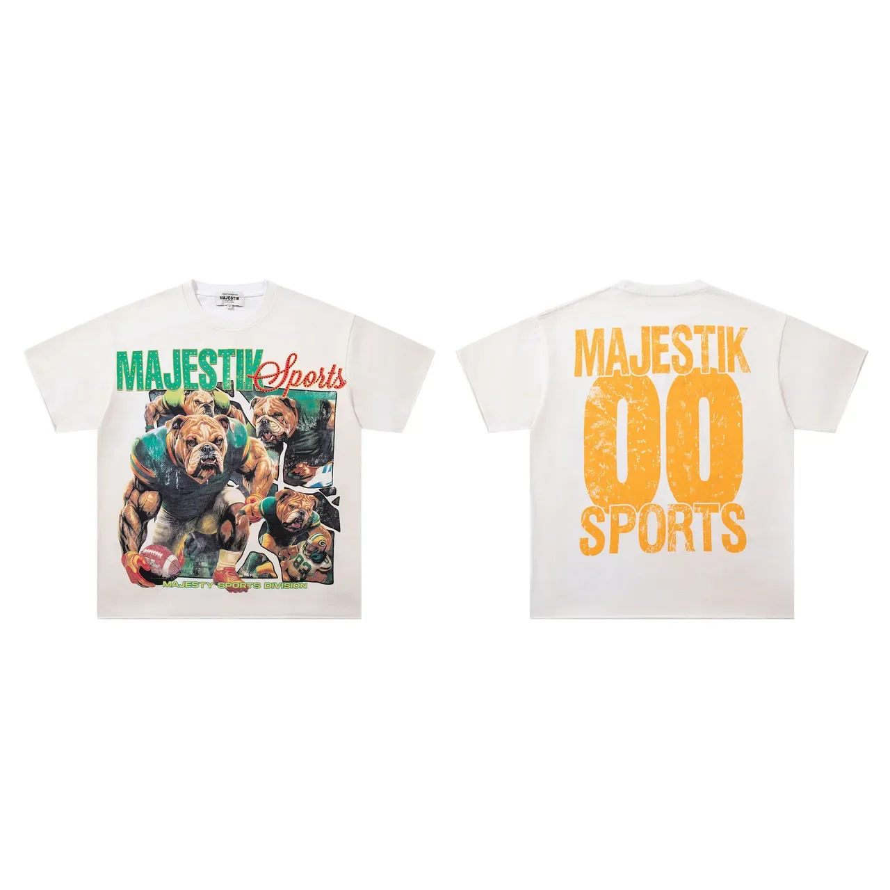 MAJESTIK Sports Graphic Print White T-Shirt 2