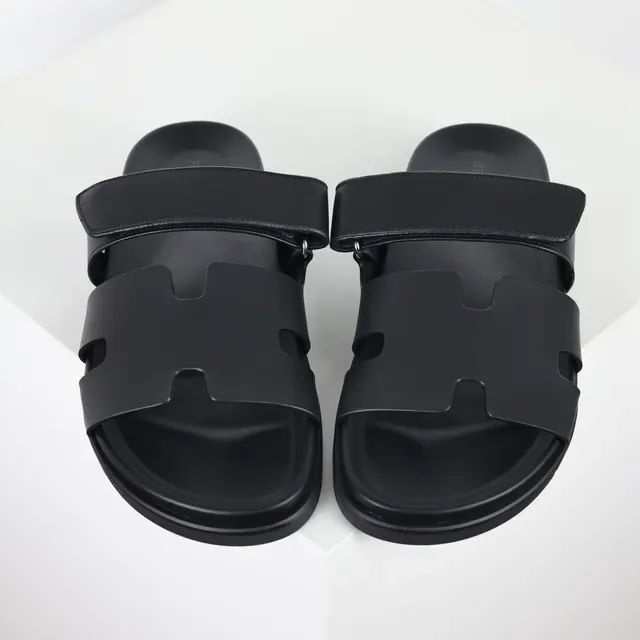 Matte Black Dual-Strap Cutout Slide Casual Sandals 8