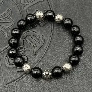 Matte Pink Bead and Gold Fleur-de-Lis Stretch Bracelet 8