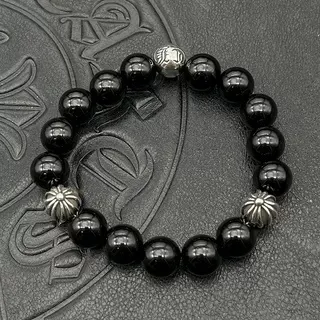 Matte Pink Bead and Gold Fleur-de-Lis Stretch Bracelet 9