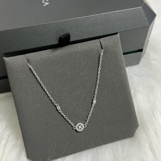 Messika Plata Pavé-Set Colgante Circular Cadena de Eslabones Delicada