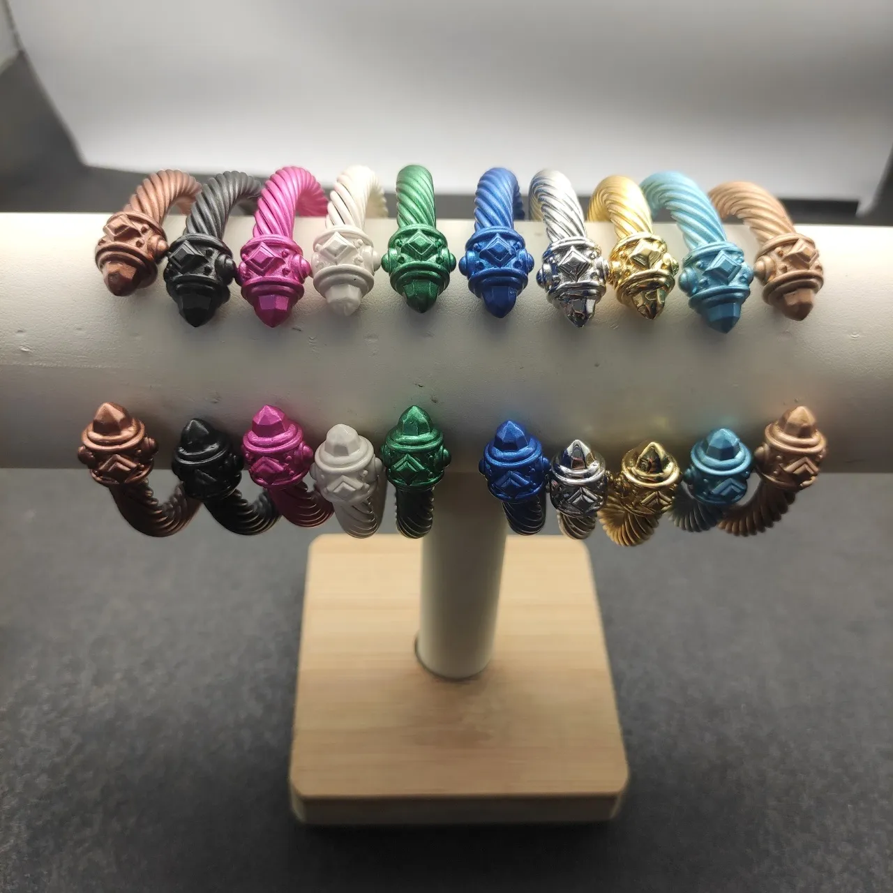 Metallic Light Blue Twisted Cable Bracelet 3