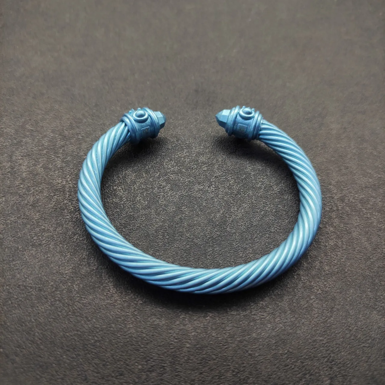 Metallic Light Blue Twisted Cable Bracelet 6