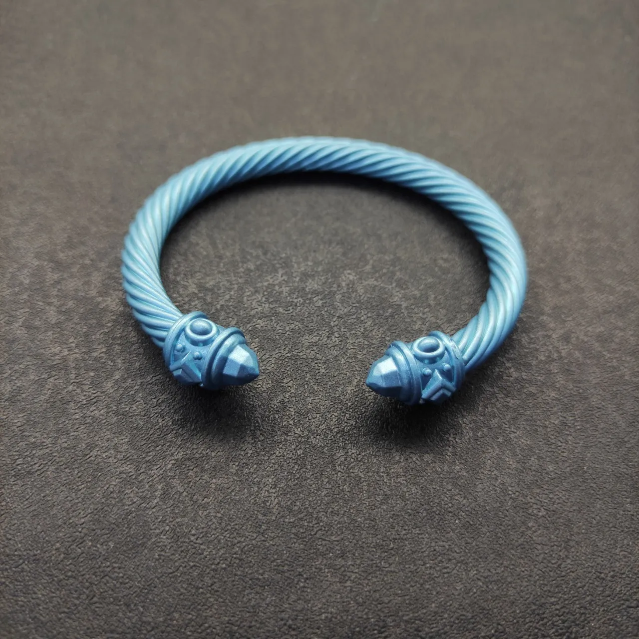 Metallic Light Blue Twisted Cable Bracelet 7