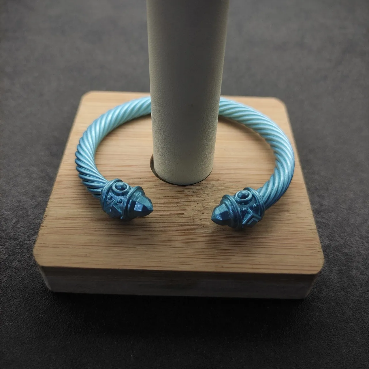 Metallic Light Blue Twisted Cable Bracelet 8