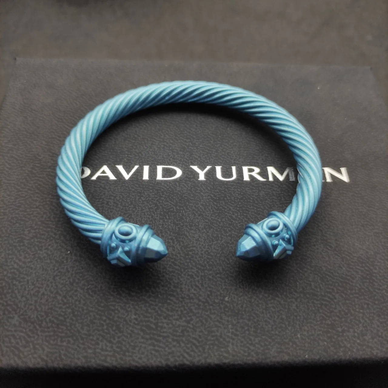 Metallic Light Blue Twisted Cable Bracelet 9