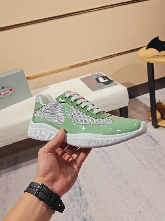 Mint Green and Gray Patent Mesh Lifestyle Sneaker 4