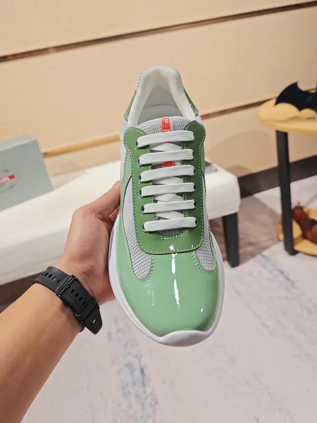 Mint Green and Gray Patent Mesh Lifestyle Sneaker 5