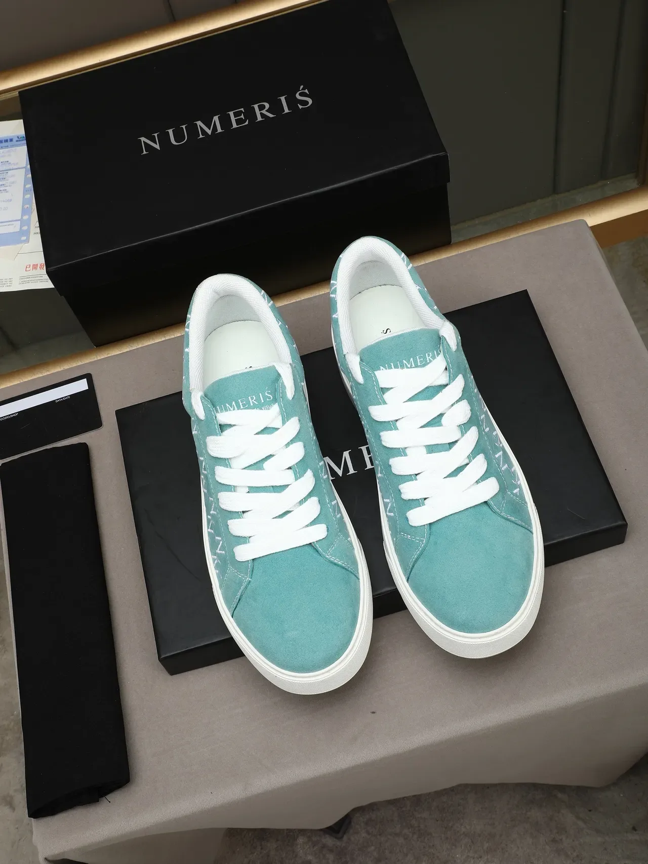 Mint Suede Monogram Platform Low-Top Lifestyle Sneakers 2