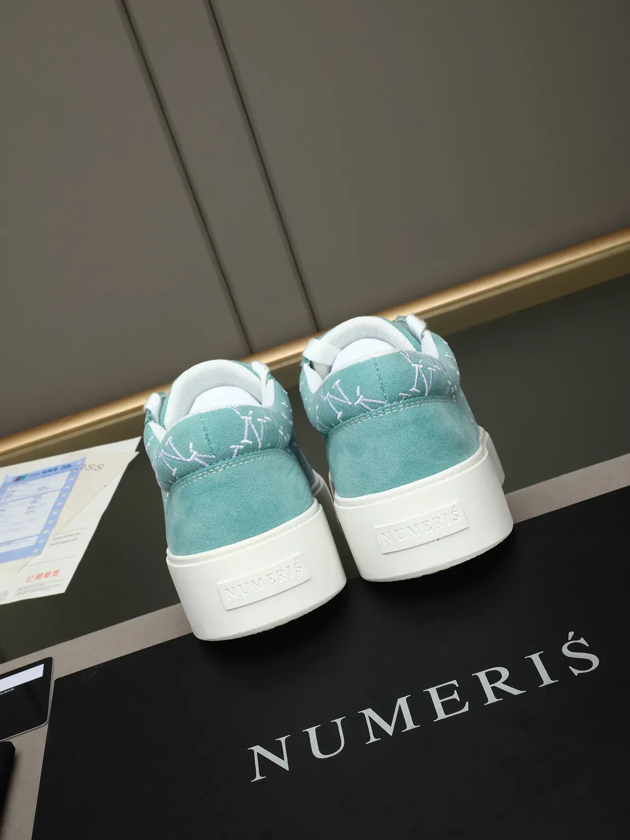 Mint Suede Monogram Platform Low-Top Lifestyle Sneakers 3