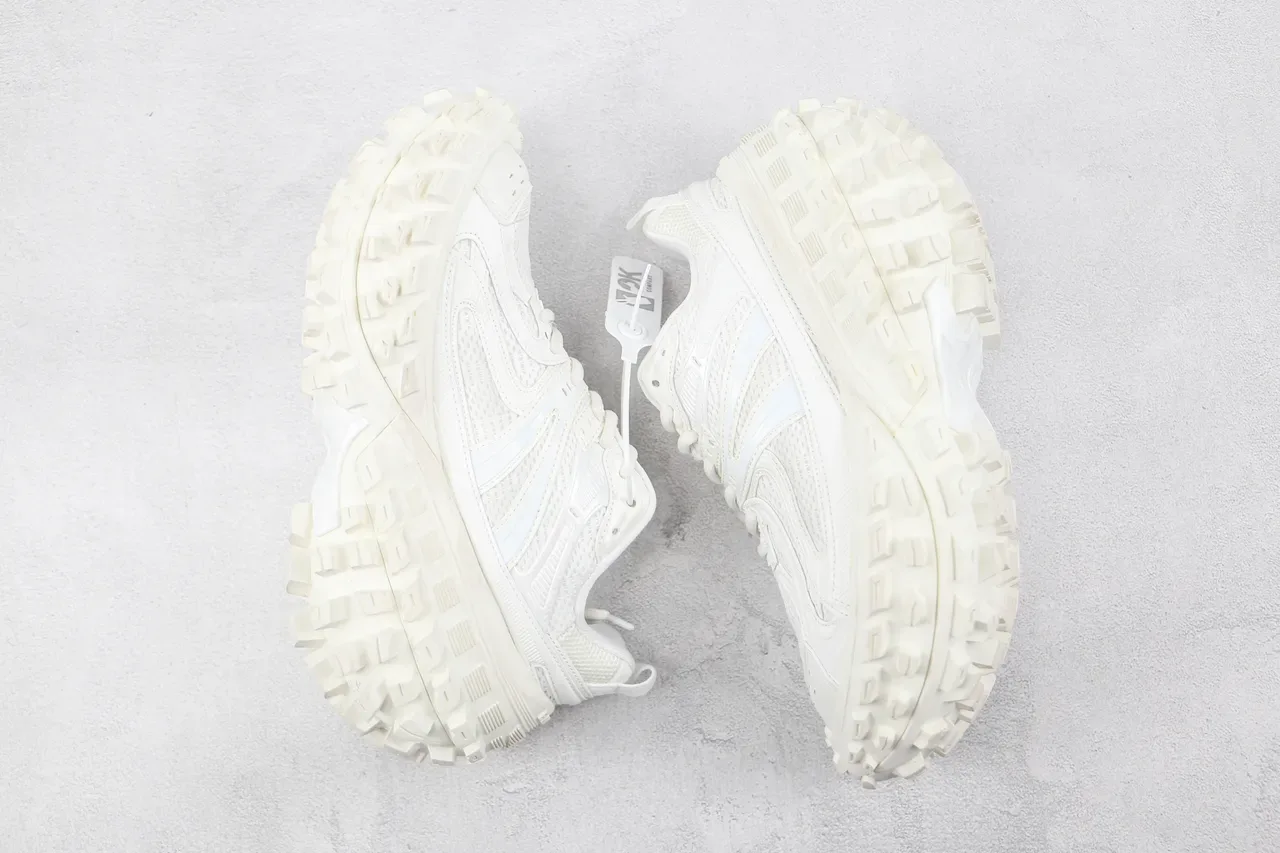 Monochrome White Mesh and Synthetic Chunky Silhouette Sneaker 2