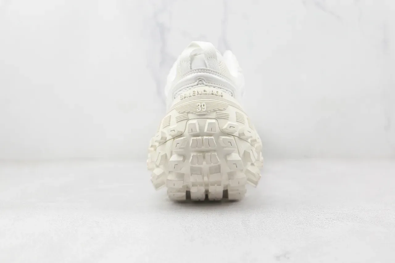 Monochrome White Mesh and Synthetic Chunky Silhouette Sneaker 9