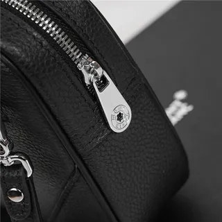 Montblanc Black Pebbled Leather Rectangular Zip-Top Handbag 5