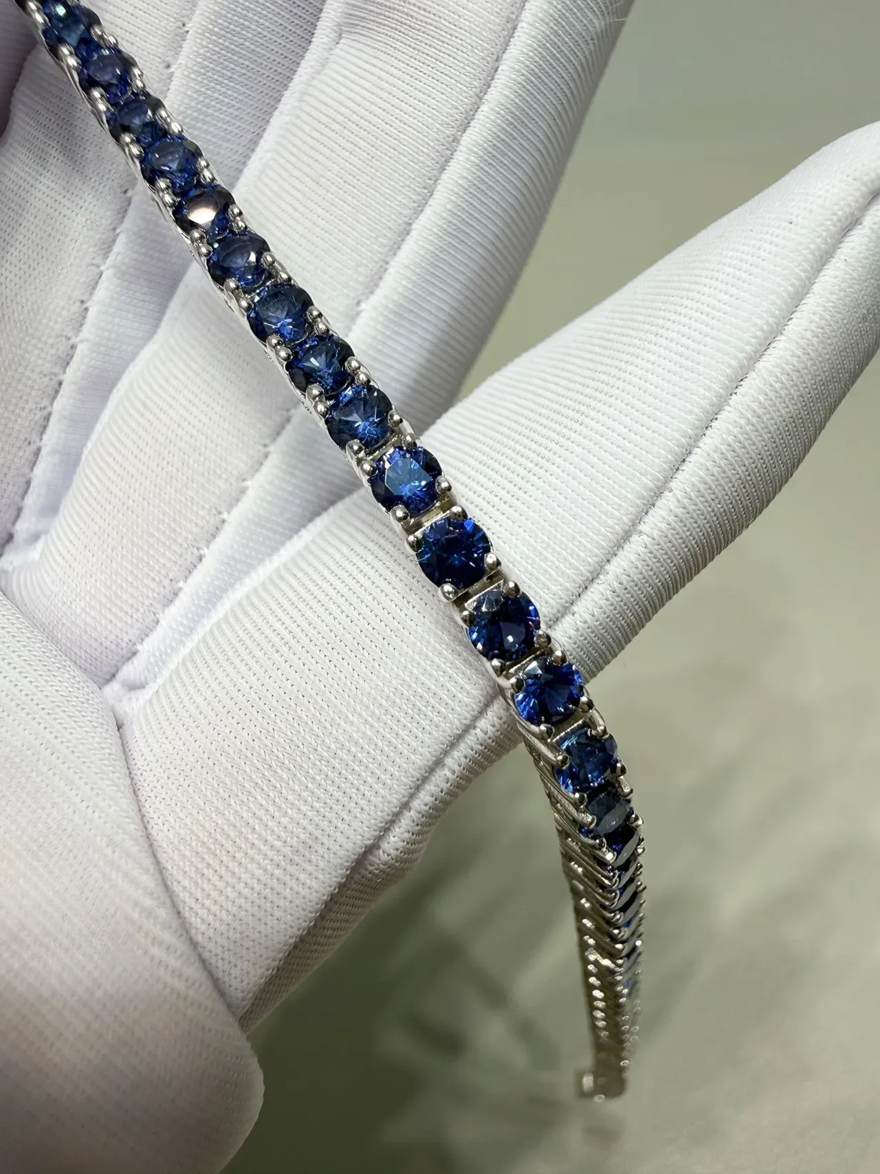 Multi-Stone Round Blue Gemstone Channel-Set Ring 2