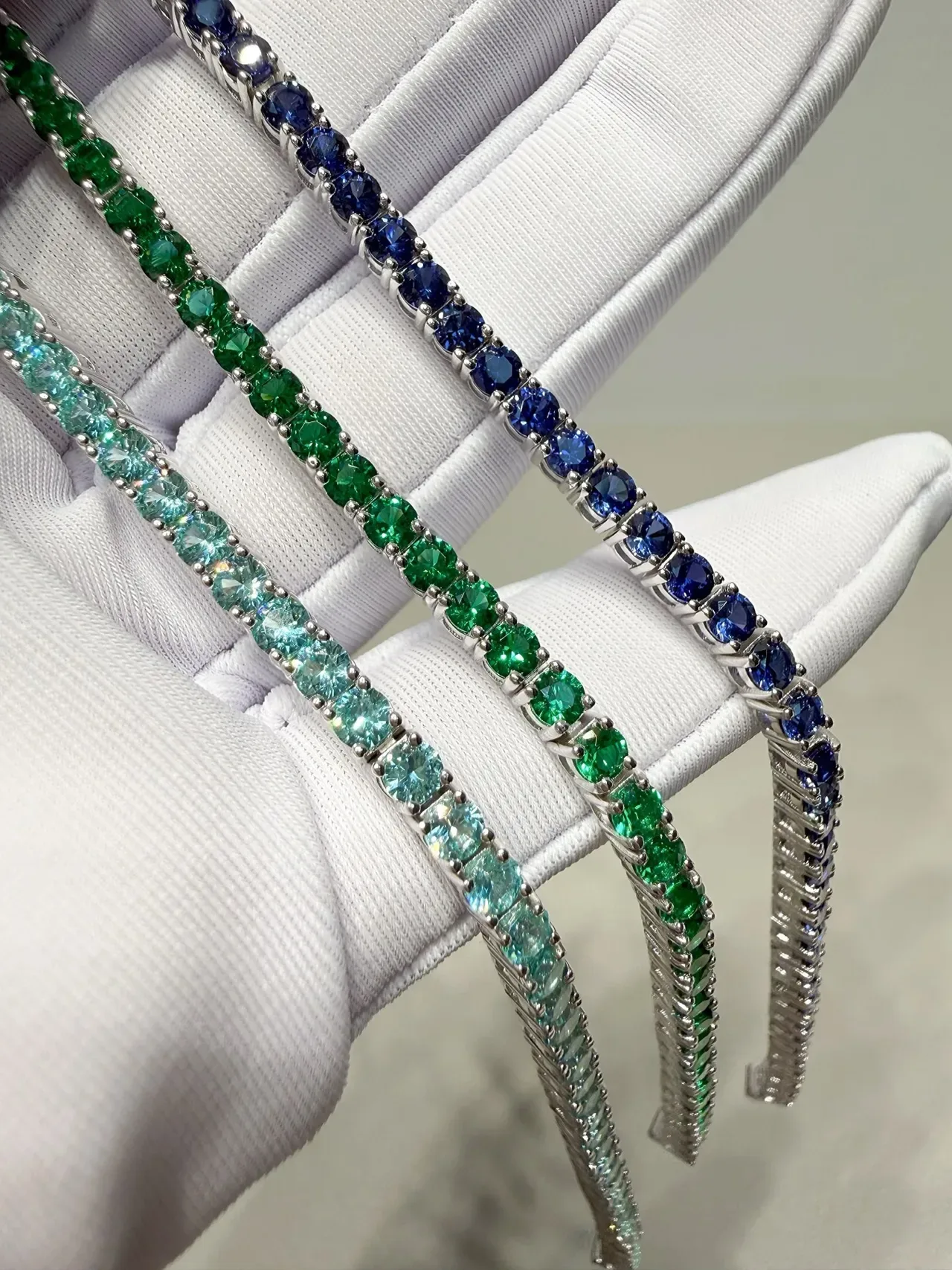 Multi-Stone Round Blue Gemstone Channel-Set Ring 8