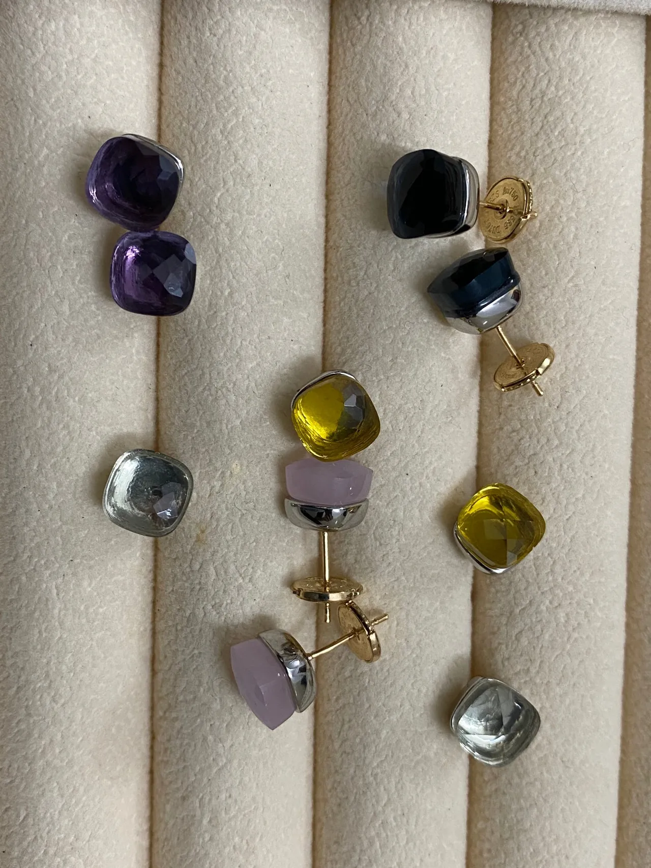 Multicolor Cushion-Cut Faceted Earrings 4