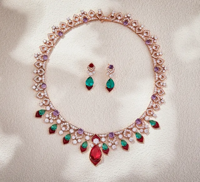Multicolor Gemstone Heart Halo Drop Earrings 5