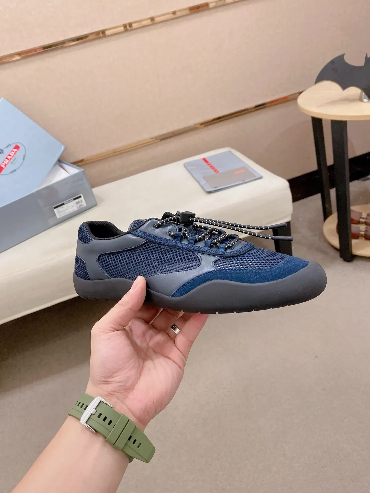 Navy and Charcoal Mesh-Suede Lifestyle Sneaker 4