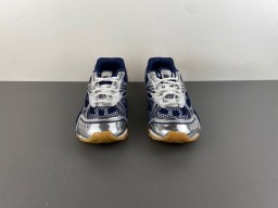 Navy and Silver Metallic Cage Overlay Sneaker 11