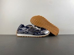 Navy and Silver Metallic Cage Overlay Sneaker 12