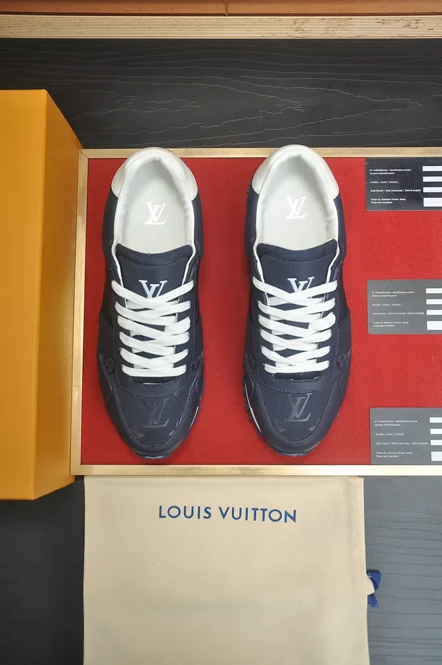 Navy Blue and White Two-Tone Mesh-Synthetic Panel Lifestyle Sneaker 5
