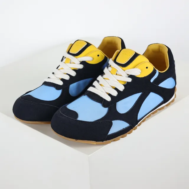 Navy Blue and Yellow Colorblocked Lifestyle Sneakers 2