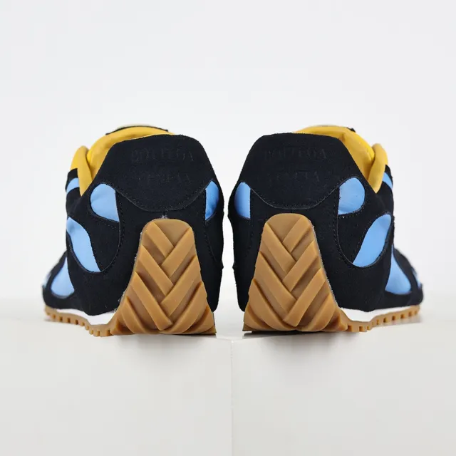 Navy Blue and Yellow Colorblocked Lifestyle Sneakers 8
