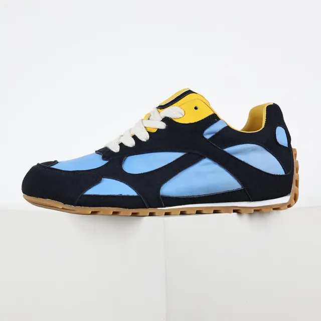 Navy Blue and Yellow Colorblocked Lifestyle Sneakers 9