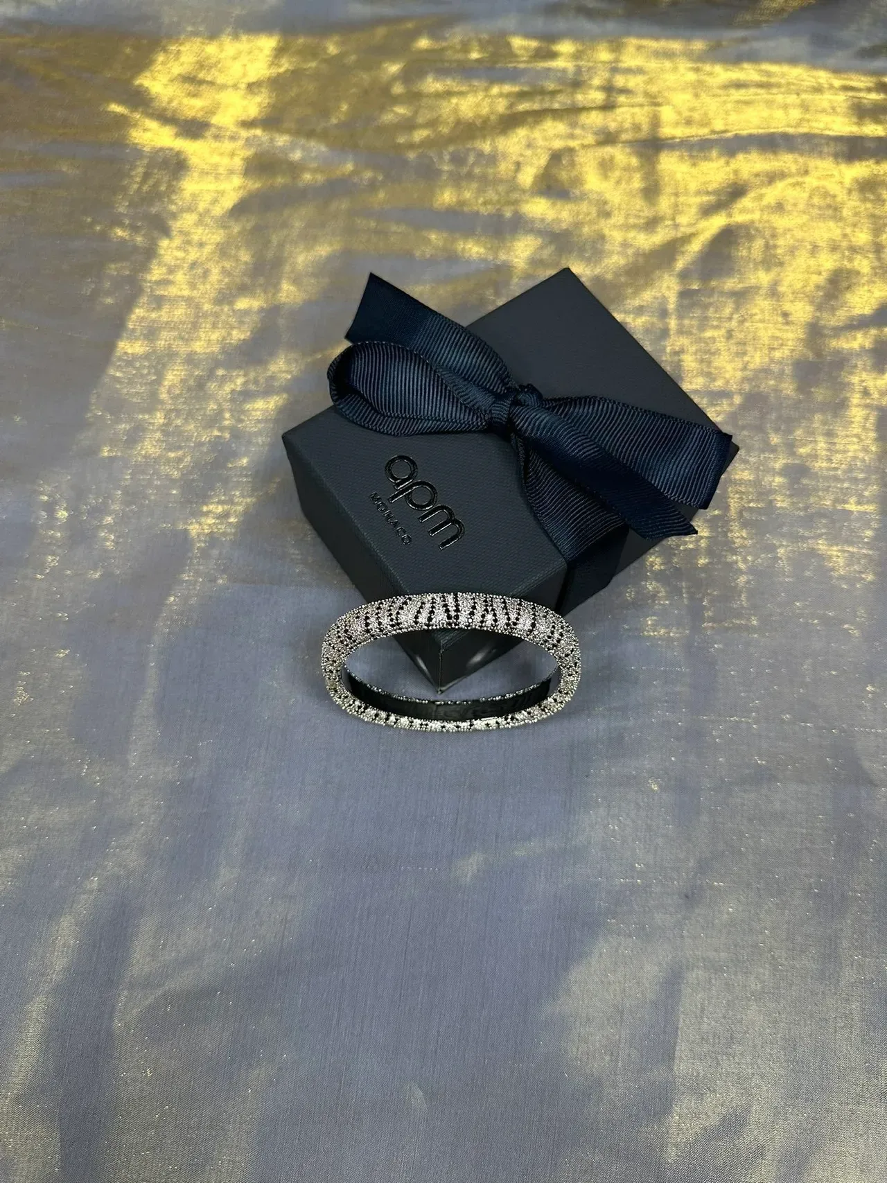 Navy Silver Structured Square Tray Padded Velvet-Like Lining Jewelry 7